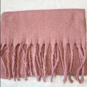 Scarf, Plaid, Pink Large Scarf, Wool Shawl, Wrap, Warm Pashmina, NEW